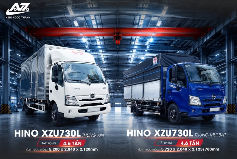 🚛 Xe Tải Hino XZU730L 4.6 Tấn – Động Cơ EURO 5 Mạnh Mẽ, Tiết Kiệm Nhiên Liệu