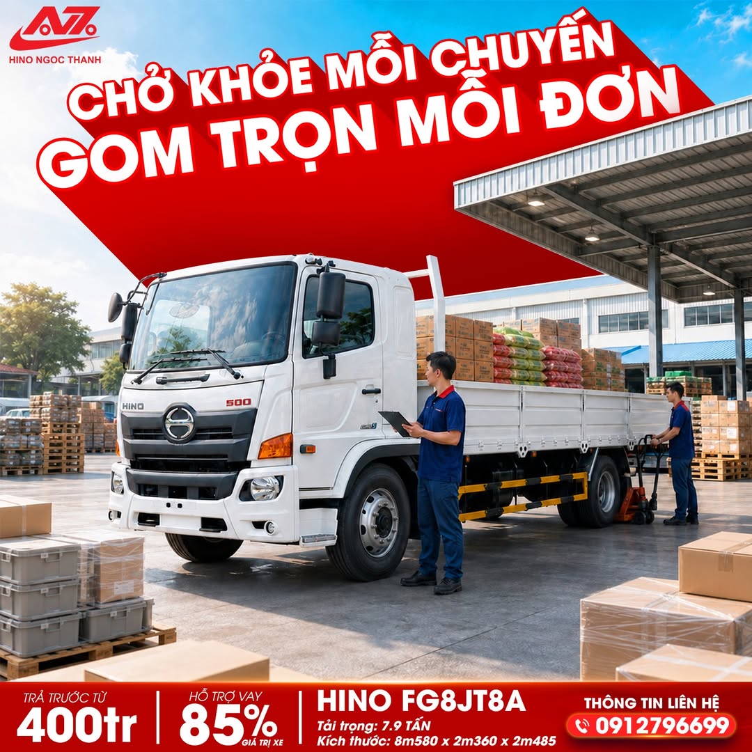 🚛 HINO FG8JT8A – CHỞ KHỎE MỖI CHUYẾN, GOM TRỌN MỖI ĐƠN!