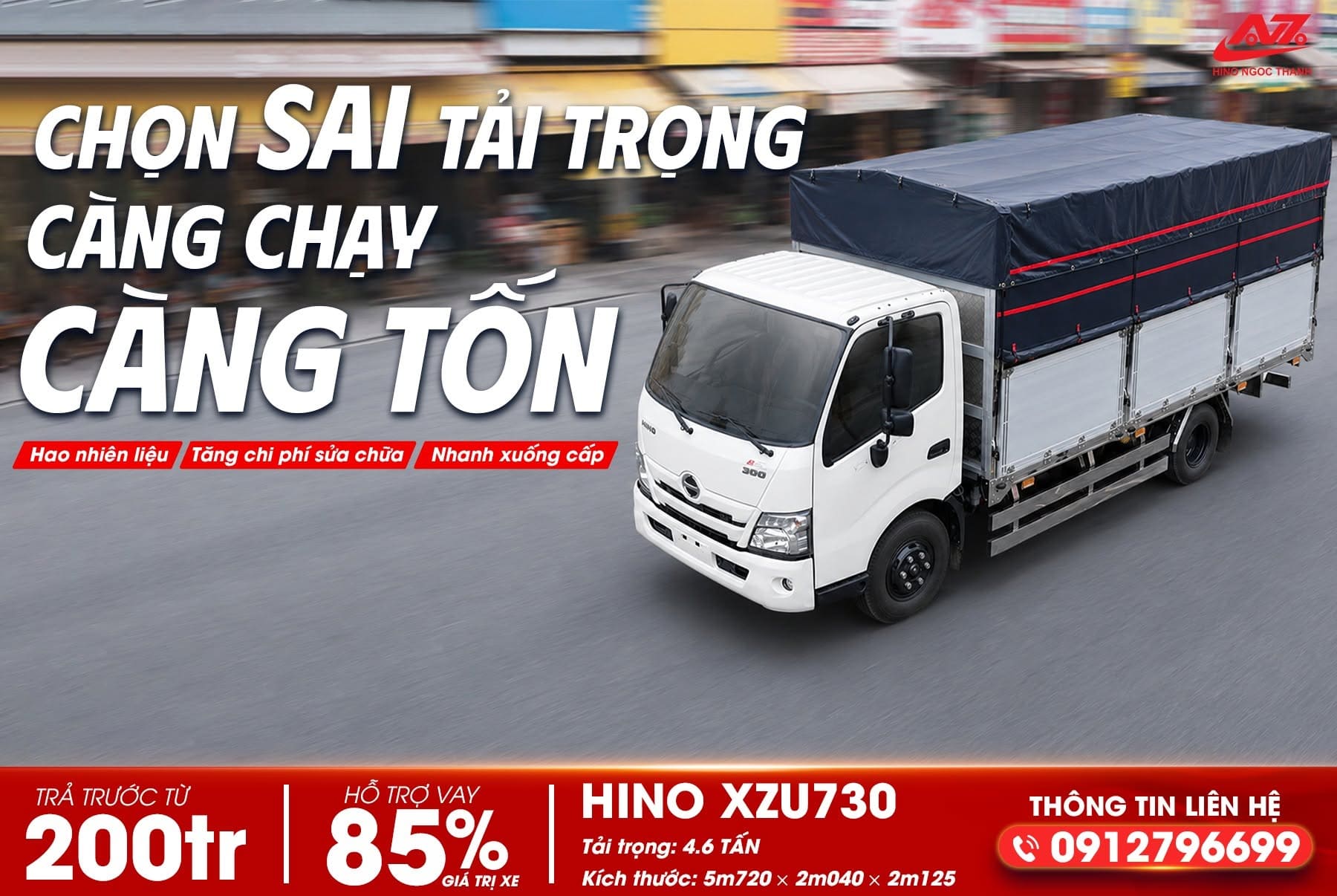 🚛 CHỌN SAI TẢI TRỌNG – CÀNG CHẠY CÀNG TỐN!