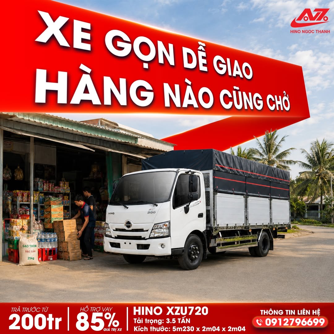 🚛 Hino XZU720 – Xe Gọn Dễ Giao, Giải Pháp Vận Chuyển Linh Hoạt Cho Hộ Kinh Doanh